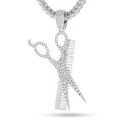 Comb And Scissors Necklace 9 Comb And Scissors Necklace -King Ice comb and scissors necklace white gold 1 7 king ice 14868562280502