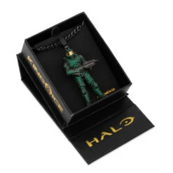 Halo X King Ice - Mark VI Master Chief Necklace -King Ice copy of halo x king ice mark vi master chief necklace black gold 2 8 king ice 36844006015151