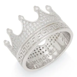 Crown Ring -King Ice crown ring sterling silver white gold 7 king ice 30584907759791