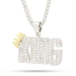 Crowned King Necklace -King Ice crowned king necklace white gold 1 2 king ice 30594654666927