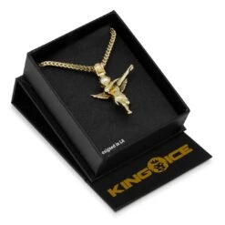 Dabbing Angel Necklace -King Ice dabbing angel necklace 14k gold 1 6 king ice 30529068400815