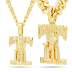 Death Row Records X King Ice - Logo Necklace -King Ice death row records x king ice death row necklace king ice 30569282535599