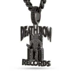 Death Row Records X King Ice - Iced Logo Necklace -King Ice death row records x king ice iced logo necklace gold plated black gold 2 3 king ice 35638341796015