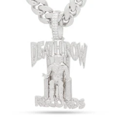 Death Row Records X King Ice - Iced Logo Necklace -King Ice death row records x king ice iced logo necklace king ice 35935887949999