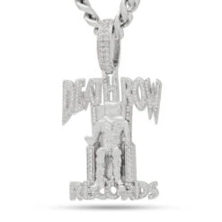 Death Row Records X King Ice - Iced Logo Necklace -King Ice death row records x king ice iced logo necklace white gold 2 3 king ice 30557462790319