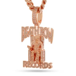 Death Row Records X King Ice - LE Rose Gold Iced Logo Necklace