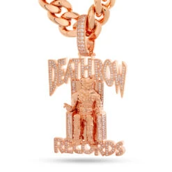Death Row Records X King Ice - LE Rose Gold Iced Logo Necklace 13 Death Row Records X King Ice - LE Rose Gold Iced Logo Necklace -King Ice death row records x king ice le rose gold iced logo necklace gold plated rose gold 3 4 king ice 36866179301551