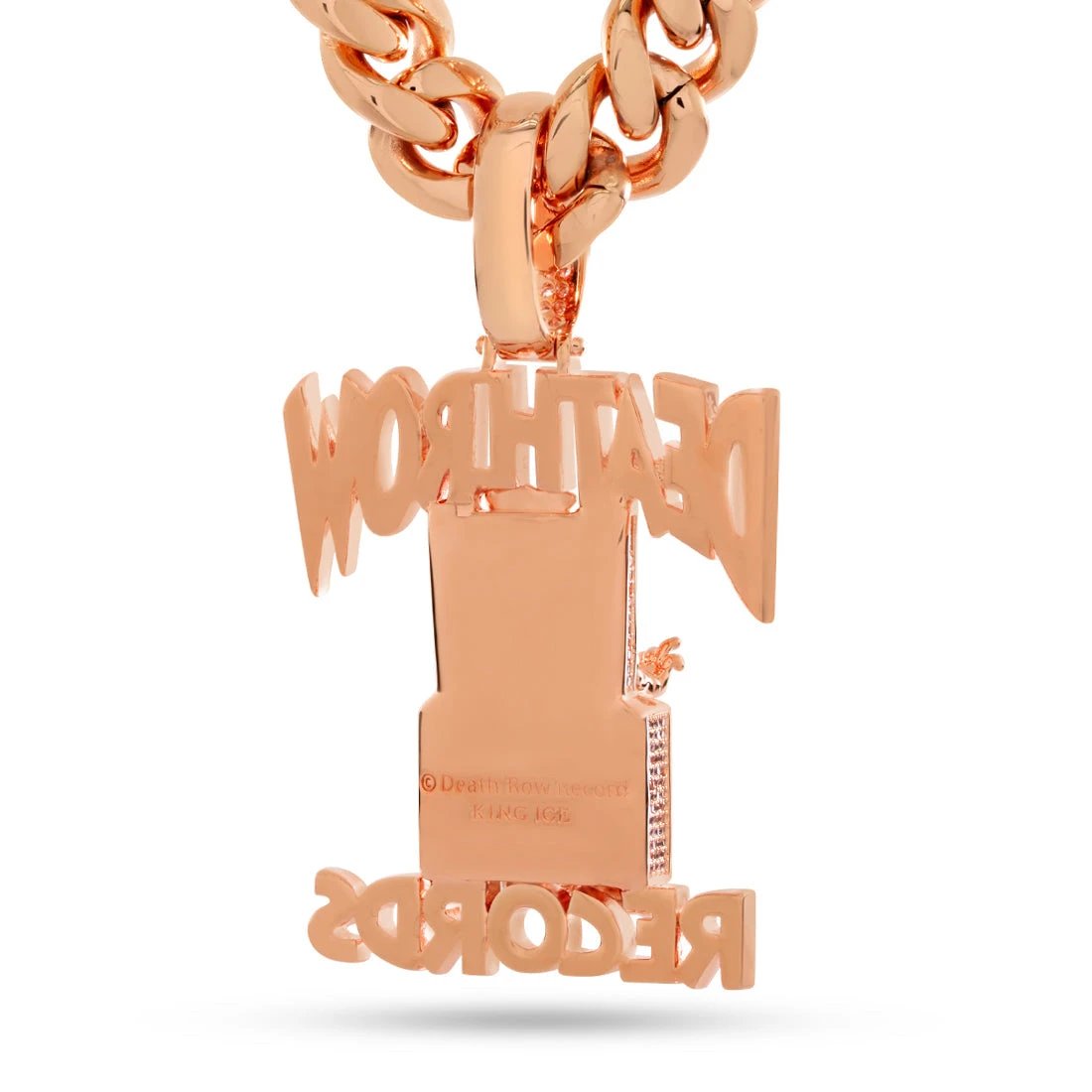 Death Row Records X King Ice - LE Rose Gold Iced Logo Necklace 6 Death Row Records X King Ice - LE Rose Gold Iced Logo Necklace - Image 6