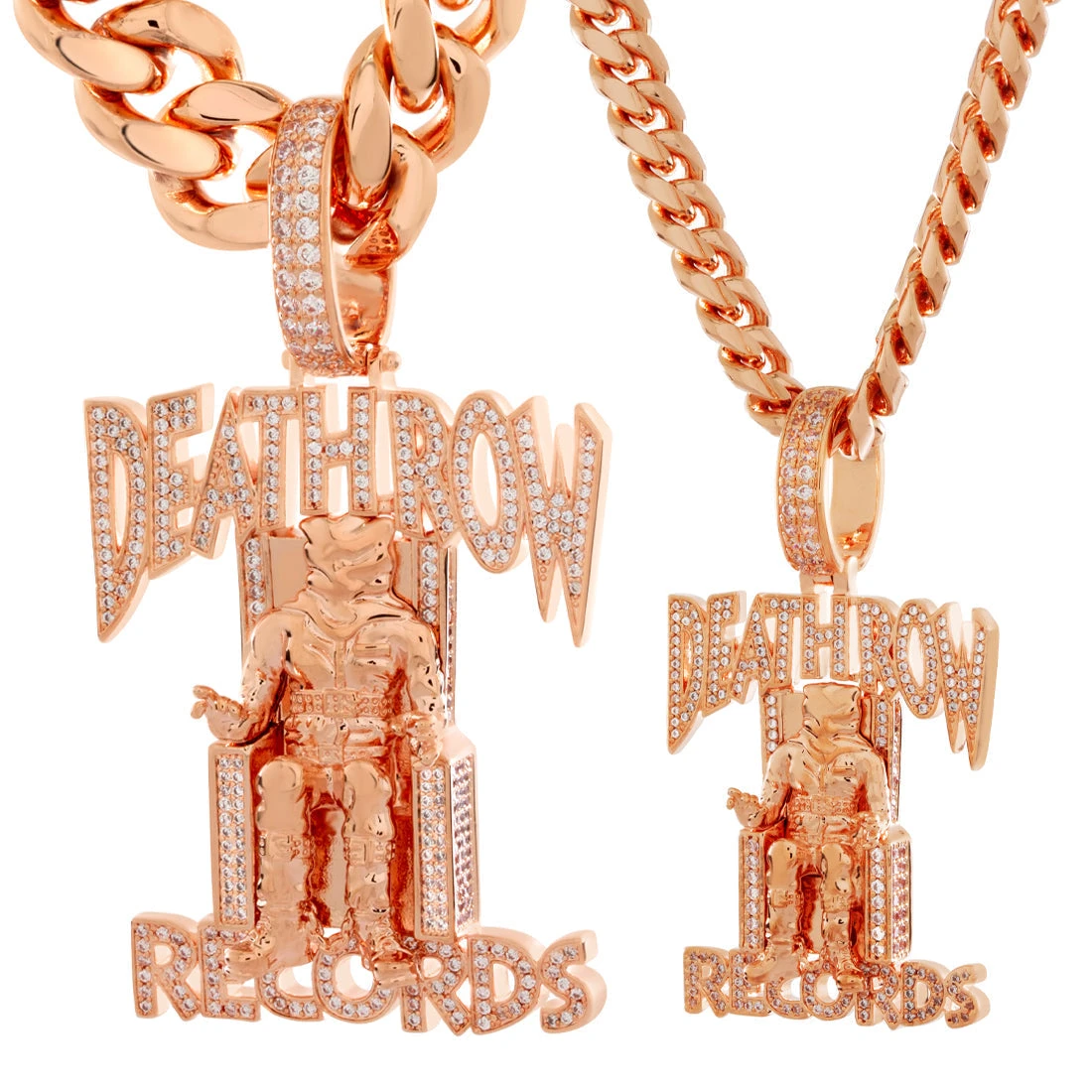 Death Row Records X King Ice - LE Rose Gold Iced Logo Necklace 9 Death Row Records X King Ice - LE Rose Gold Iced Logo Necklace - Image 9