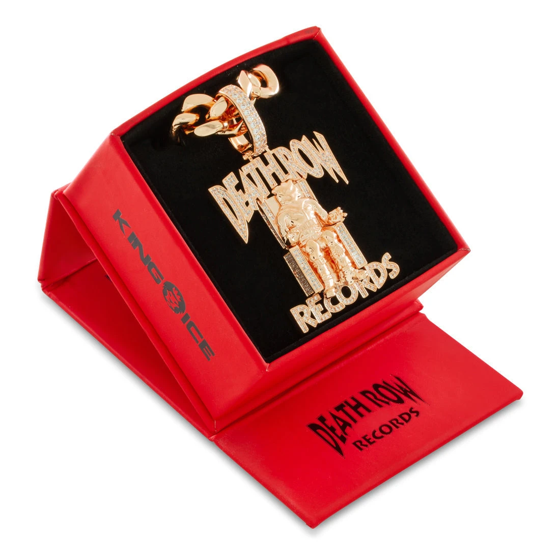 Death Row Records X King Ice - LE Rose Gold Iced Logo Necklace 4 Death Row Records X King Ice - LE Rose Gold Iced Logo Necklace - Image 4