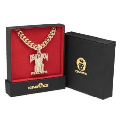Death Row Records X King Ice - LE Rose Gold Iced Logo Necklace 16 Death Row Records X King Ice - LE Rose Gold Iced Logo Necklace -King Ice death row records x king ice le rose gold iced logo necklace king ice 36866179432623