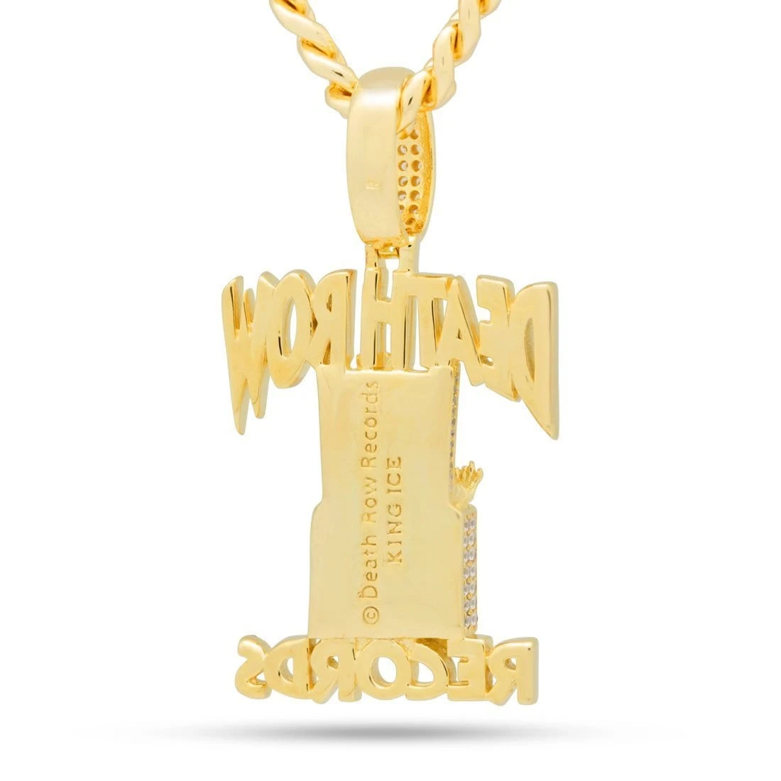 Death Row Records X King Ice - Solid Gold Iced Logo Necklace 2 Death Row Records X King Ice - Solid Gold Iced Logo Necklace - Image 2
