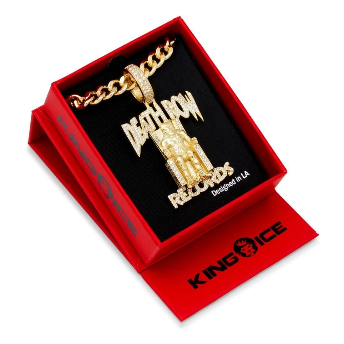 Death Row Records X King Ice - Solid Gold Iced Logo Necklace 7 Death Row Records X King Ice - Solid Gold Iced Logo Necklace - Image 7