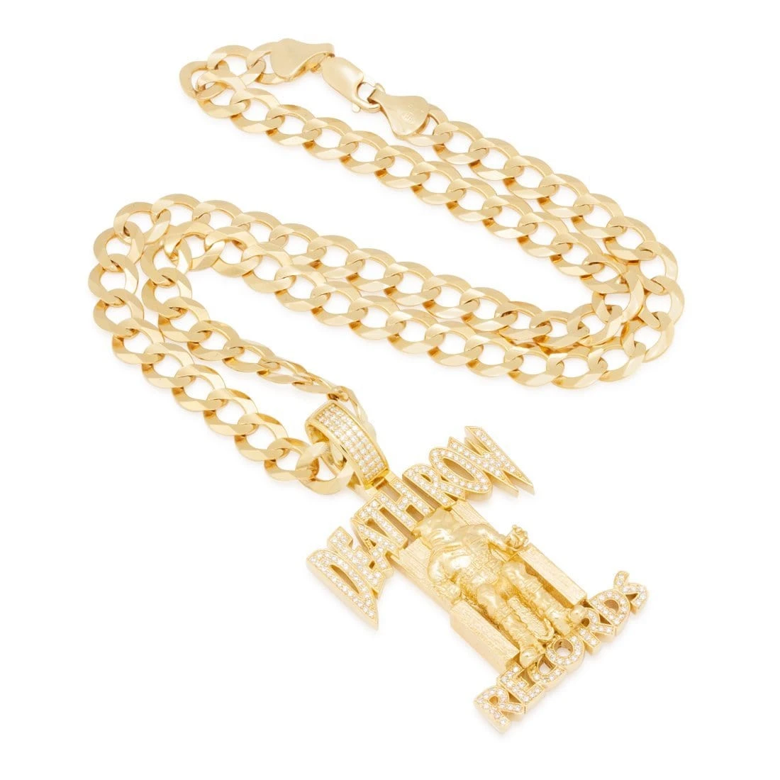 Death Row Records X King Ice - Solid Gold Iced Logo Necklace 10 Death Row Records X King Ice - Solid Gold Iced Logo Necklace - Image 10