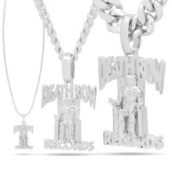 Death Row Records X King Ice - Sterling Silver Flyweight Logo Necklace 15 Death Row Records X King Ice - Sterling Silver Flyweight Logo Necklace -King Ice death row records x king ice sterling silver flyweight logo necklace king ice 37184765952175