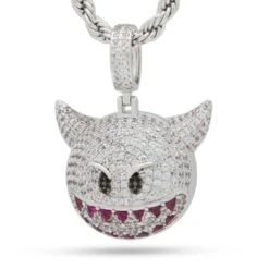 Devil Emoji Necklace -King Ice devil emoji necklace white gold 1 6 king ice 30589561536687