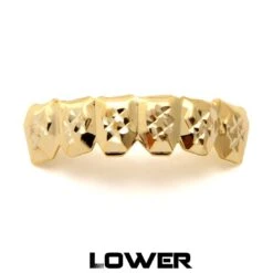 Diamond Cut Grillz -King Ice diamond cut grillz 14k gold bottom king ice 30596731011247