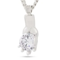 Diamond Hands Necklace 12 Diamond Hands Necklace -King Ice diamond hands necklace white gold 2 7 king ice 31564959973551
