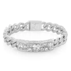 Diamond In The Rough ID Bracelet -King Ice diamond in the rough id bracelet gold plated white gold 8 king ice 36268704989359