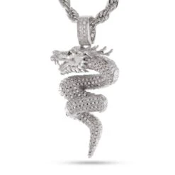 Double Dragon Necklace 10 Double Dragon Necklace -King Ice double dragon necklace white gold 1 9 king ice 30577348378799