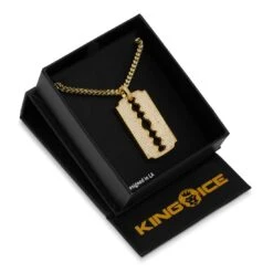 Double-Edge Razor Blade Necklace 8 Double-Edge Razor Blade Necklace -King Ice double edge razor blade necklace 14k gold 1 7 king ice 14892268912694