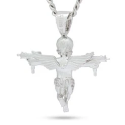 Dual Uzi Angel Necklace 14 Dual Uzi Angel Necklace -King Ice dual uzi angel necklace king ice 30527363154095