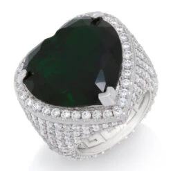 Emerald Heart Ring 9 Emerald Heart Ring -King Ice emerald heart ring gold plated white gold 7 king ice 17326045888566