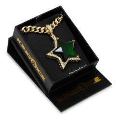 Emerald Star Necklace 8 Emerald Star Necklace -King Ice emerald star necklace 14k gold 2 2 king ice 30549031649455