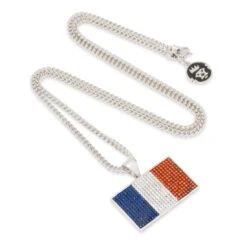 Flag Of France Necklace -King Ice flag of france necklace white gold 1 3 king ice 36661772320943