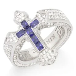 Fleur De Lis Cross Ring -King Ice fleur de lis cross ring king ice 35623686242479