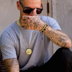 Good Vs. Evil Angel Medallion Necklace -King Ice good vs evil angel medallion necklace king ice 14885850546230