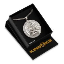 Good Vs. Evil Angel Medallion Necklace -King Ice good vs evil angel medallion necklace king ice 17503092932662