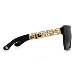 Olympic Greek Blue Sunglasses -King Ice greek key shades with glossy black square frame blue tint lenses king ice 14876822077494