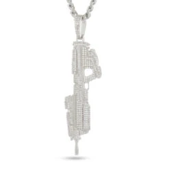 Halo X King Ice - MA5C Assault Rifle Necklace -King Ice halo x king ice assault rifle white gold 3 king ice 35460039016623