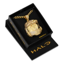 Halo X King Ice - Master Chief Helmet II Necklace 11 Halo X King Ice - Master Chief Helmet II Necklace -King Ice halo x king ice master chief helmet necklace ii king ice 35460158095535