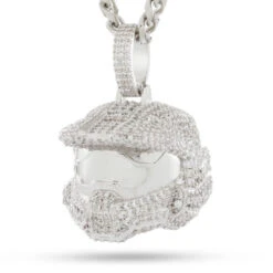 Halo X King Ice - Master Chief Helmet Necklace -King Ice halo x king ice master chief helmet necklace pre order white gold 1 6 king ice 31482364264623