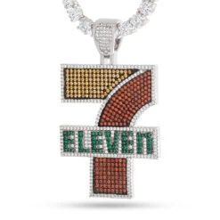 Slurpee® X King Ice - Iced 7-Eleven® Logo Necklace -King Ice iced 7 eleven logo necklace white gold king ice 36530591301807