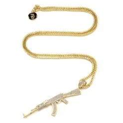 Iced AK-47 Necklace 8 Iced AK-47 Necklace -King Ice iced ak 47 necklace king ice 35198842470575