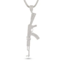 Iced AK-47 Necklace 9 Iced AK-47 Necklace -King Ice iced ak 47 necklace white gold 3 4 king ice 35198842503343