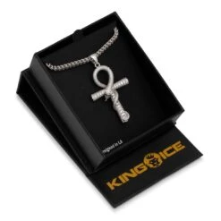 Iced-Out Apep And Ankh Key Necklace -King Ice iced apep and ankh necklace king ice 30526518984879