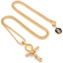 Iced-Out Apep And Ankh Key Necklace -King Ice iced apep and ankh necklace king ice 30526549131439