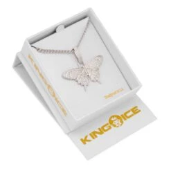 Iced Butterfly Necklace -King Ice iced butterfly necklace king ice 30923225432239