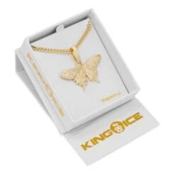 Iced Butterfly Necklace -King Ice iced butterfly necklace king ice 30923277926575