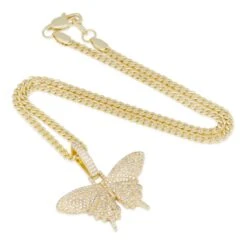 Iced Butterfly Necklace -King Ice iced butterfly necklace king ice 30923335434415