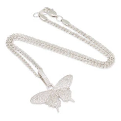 Iced Butterfly Necklace -King Ice iced butterfly necklace king ice 30923352244399