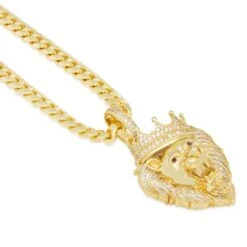 Iced Classic Roaring Lion Necklace -King Ice iced classic roaring lion necklace king ice 30541946257583