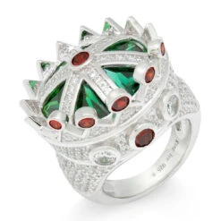 Iced Crown Ring -King Ice iced crown ring gold plated white gold 7 king ice 30594484404399