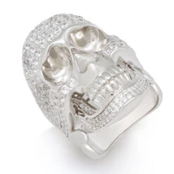 Iced Death Ring -King Ice iced death ring sterling silver white gold 7 king ice 14871031775286