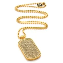 Iced Dog Tag Necklace -King Ice iced dog tag necklace king ice 30526265557167