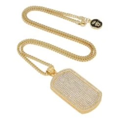 Iced Dog Tag Necklace -King Ice iced dog tag necklace king ice 30526300094639